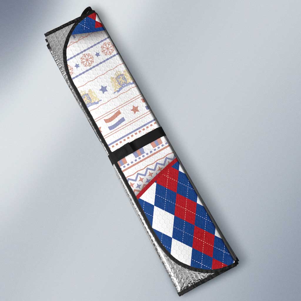 Netherlands Christmas Auto Sun Shade Lion Symbol In Snow Globe - Wonder Print Shop