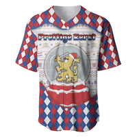 Netherlands Christmas Baseball Jersey Lion Symbol In Snow Globe - Wonder Print Shop