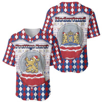 Netherlands Christmas Baseball Jersey Lion Symbol In Snow Globe - Wonder Print Shop