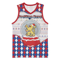 Netherlands Christmas Basketball Jersey Lion Symbol In Snow Globe - Wonder Print Shop