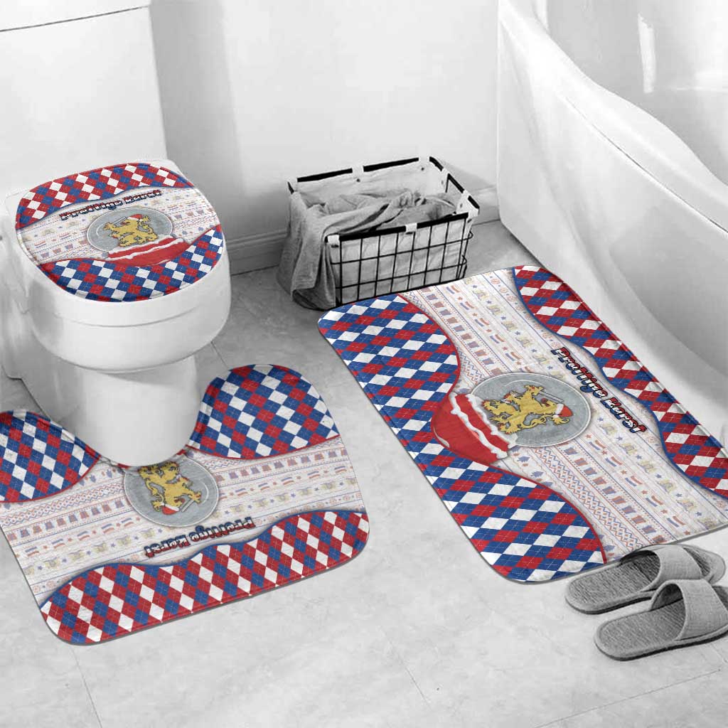 Netherlands Christmas Bathroom Set Lion Symbol In Snow Globe - Wonder Print Shop