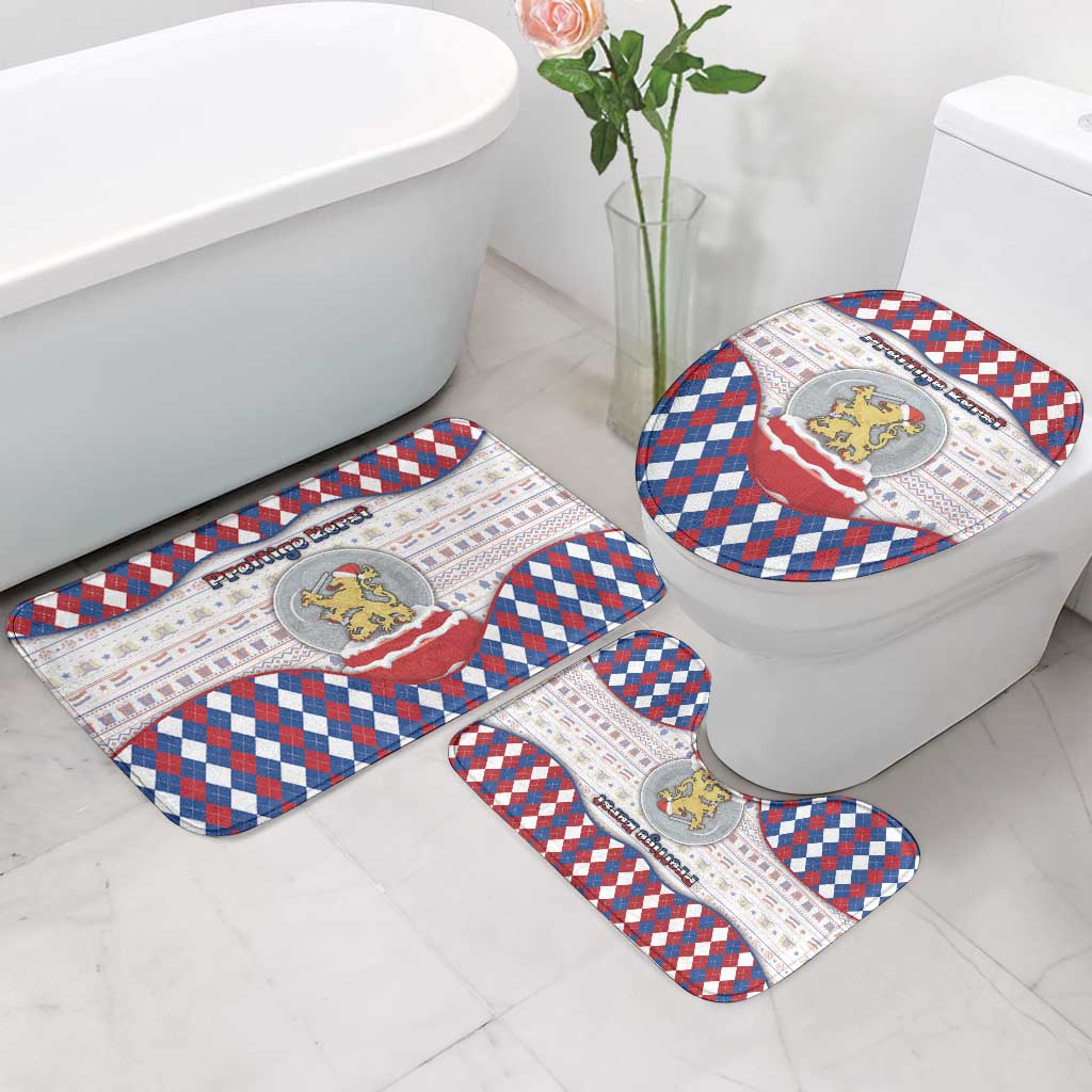 Netherlands Christmas Bathroom Set Lion Symbol In Snow Globe - Wonder Print Shop