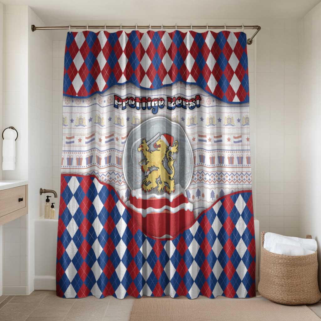 Netherlands Christmas Bathroom Set Lion Symbol In Snow Globe - Wonder Print Shop