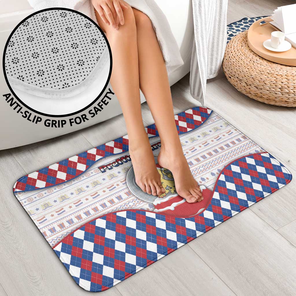 Netherlands Christmas Bathroom Set Lion Symbol In Snow Globe - Wonder Print Shop