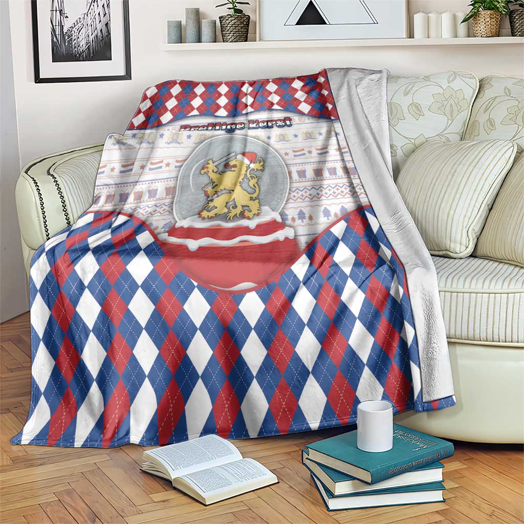 Netherlands Christmas Blanket Lion Symbol In Snow Globe - Wonder Print Shop