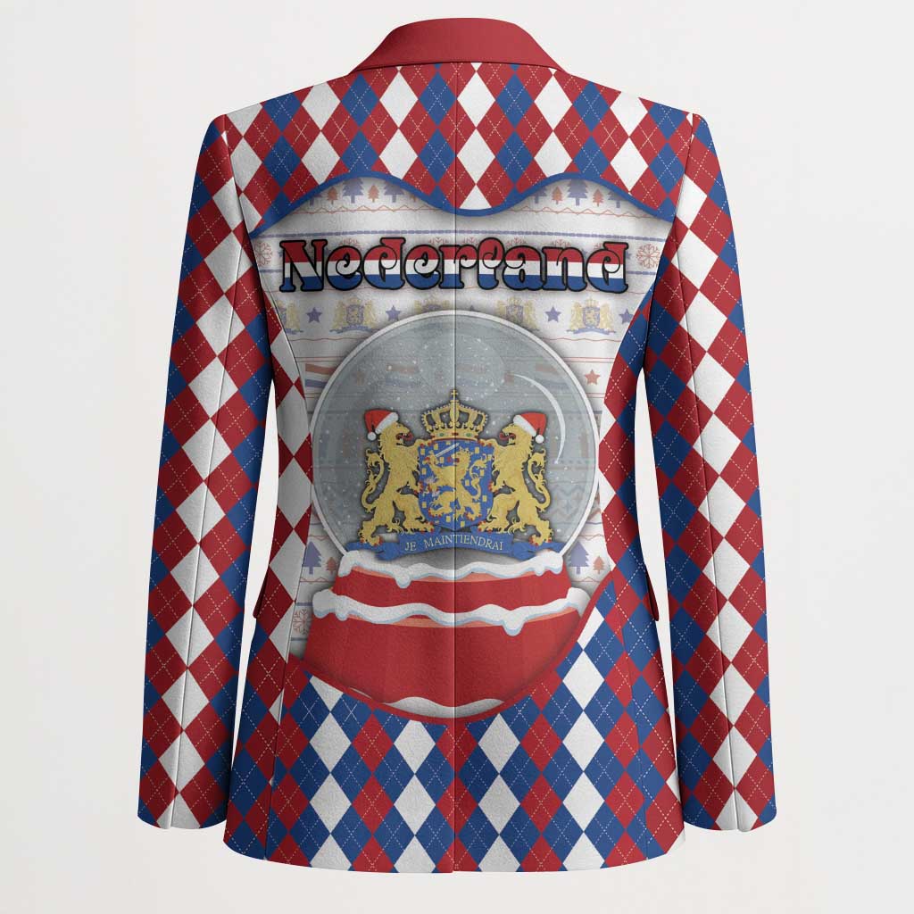 Netherlands Christmas Blazer Lion Symbol In Snow Globe - Wonder Print Shop