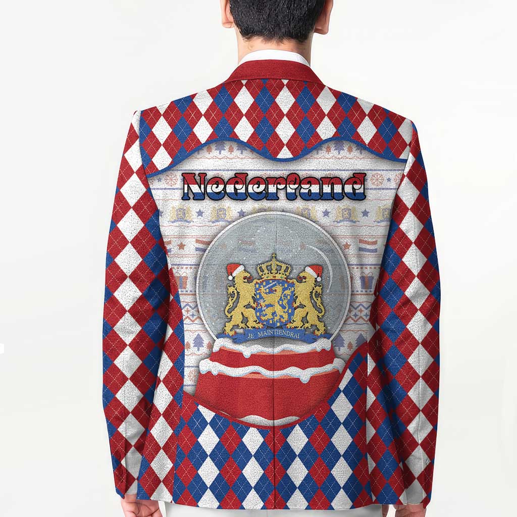 Netherlands Christmas Blazer Lion Symbol In Snow Globe - Wonder Print Shop