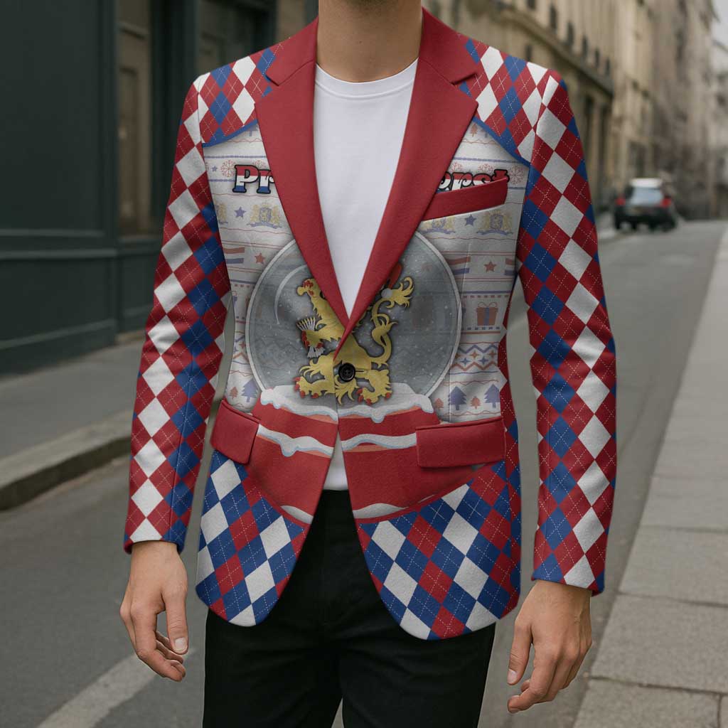 Netherlands Christmas Blazer Lion Symbol In Snow Globe - Wonder Print Shop