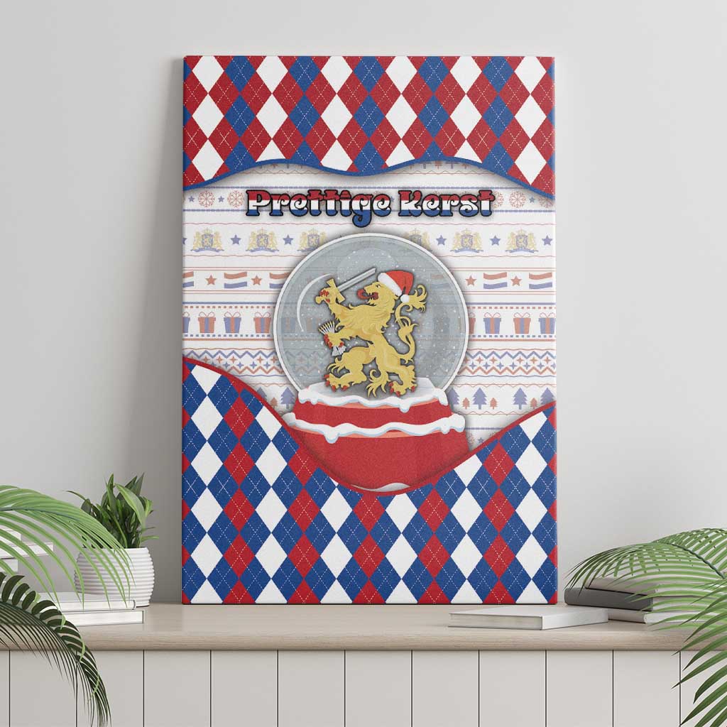 Netherlands Christmas Canvas Wall Art Lion Symbol In Snow Globe - Wonder Print Shop
