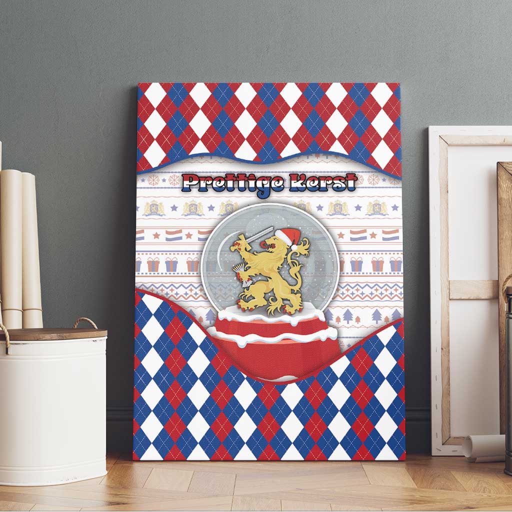 Netherlands Christmas Canvas Wall Art Lion Symbol In Snow Globe - Wonder Print Shop