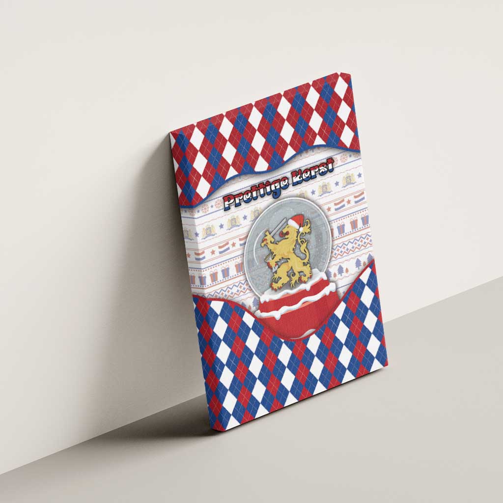 Netherlands Christmas Canvas Wall Art Lion Symbol In Snow Globe - Wonder Print Shop