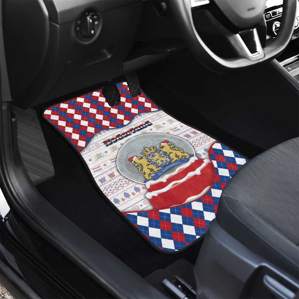 Netherlands Christmas Car Mats Lion Symbol In Snow Globe - Wonder Print Shop