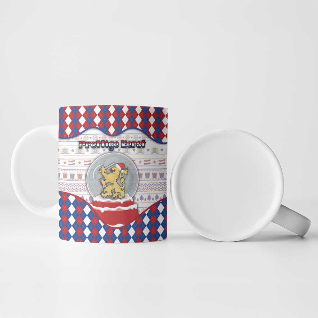Netherlands Christmas Ceramic Mug Lion Symbol In Snow Globe - Wonder Print Shop