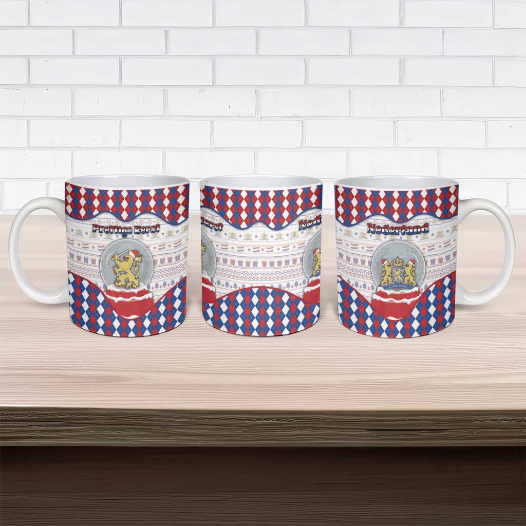 Netherlands Christmas Ceramic Mug Lion Symbol In Snow Globe - Wonder Print Shop