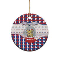 Netherlands Christmas Ceramic Ornament Lion Symbol In Snow Globe - Wonder Print Shop