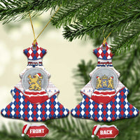 Netherlands Christmas Ceramic Ornament Lion Symbol In Snow Globe - Wonder Print Shop