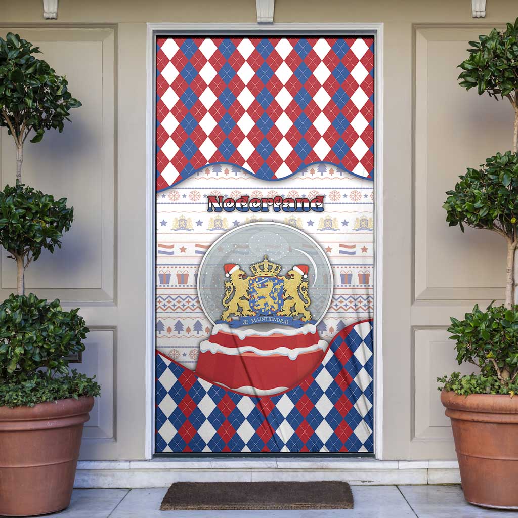 Netherlands Christmas Door Cover Lion Symbol In Snow Globe - Wonder Print Shop