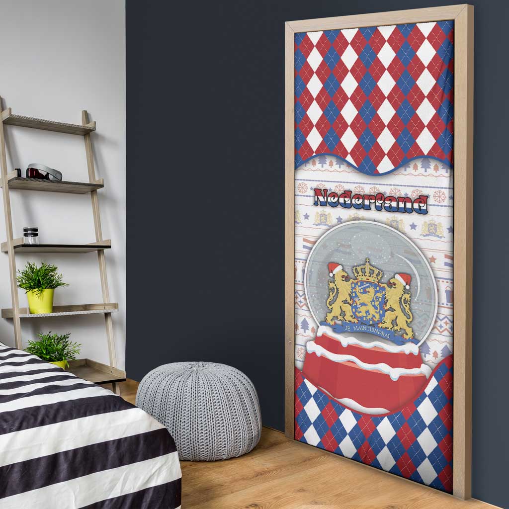 Netherlands Christmas Door Cover Lion Symbol In Snow Globe - Wonder Print Shop