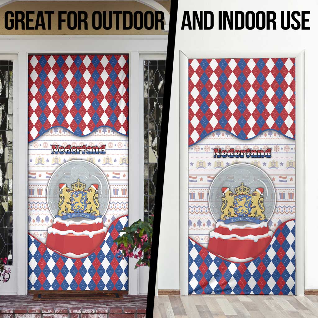 Netherlands Christmas Door Cover Lion Symbol In Snow Globe - Wonder Print Shop