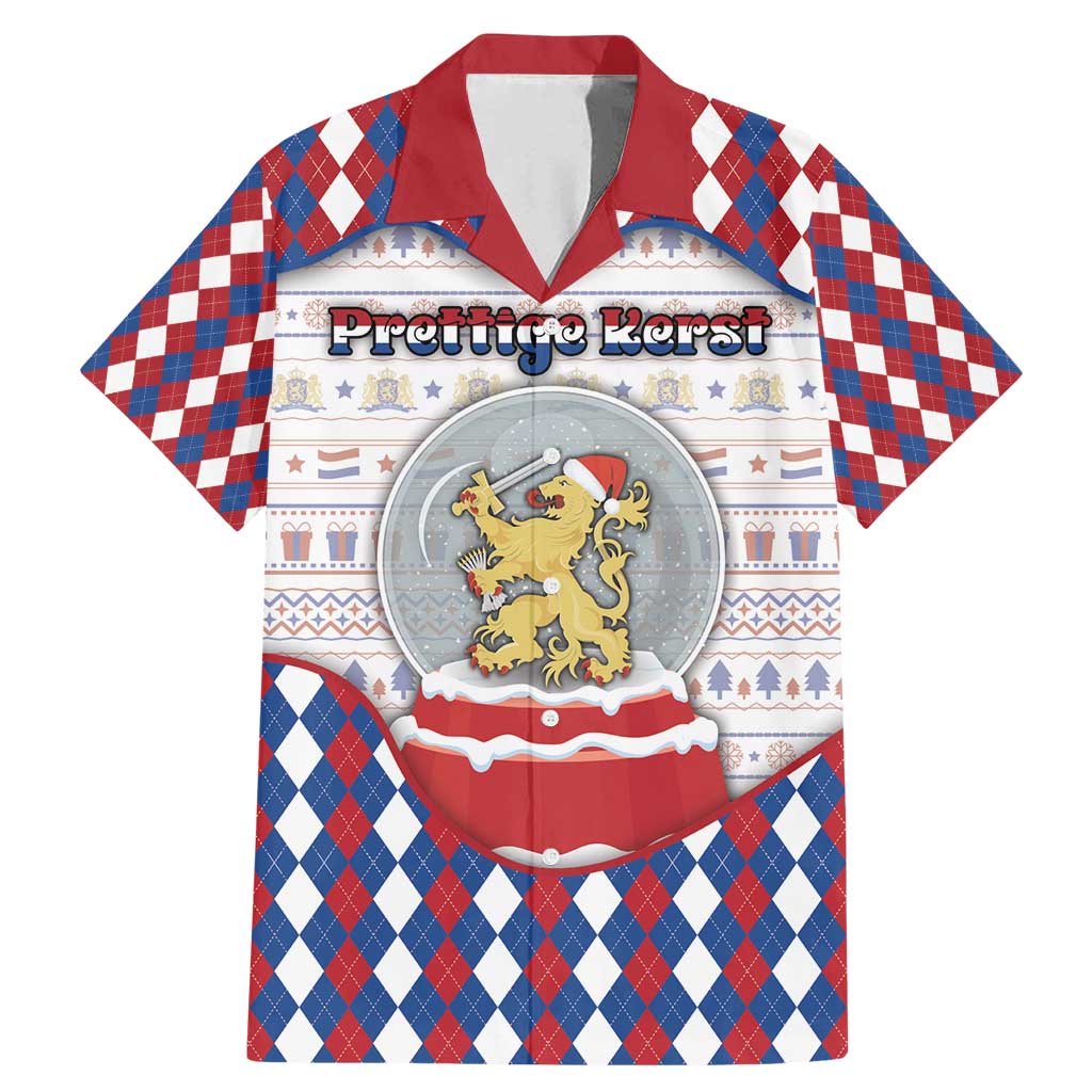 Netherlands Christmas Family Matching Mermaid Dress and Hawaiian Shirt Lion Symbol In Snow Globe - Wonder Print Shop