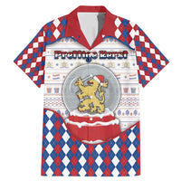 Netherlands Christmas Family Matching Mermaid Dress and Hawaiian Shirt Lion Symbol In Snow Globe - Wonder Print Shop