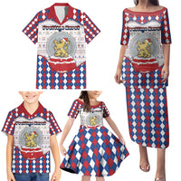 Netherlands Christmas Family Matching Puletasi and Hawaiian Shirt Lion Symbol In Snow Globe - Wonder Print Shop