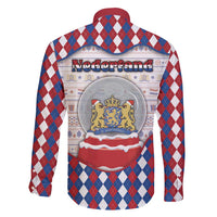 Netherlands Christmas Family Matching Short Sleeve Bodycon Dress and Hawaiian Shirt Lion Symbol In Snow Globe - Wonder Print Shop