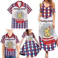 Netherlands Christmas Family Matching Summer Maxi Dress and Hawaiian Shirt Lion Symbol In Snow Globe - Wonder Print Shop