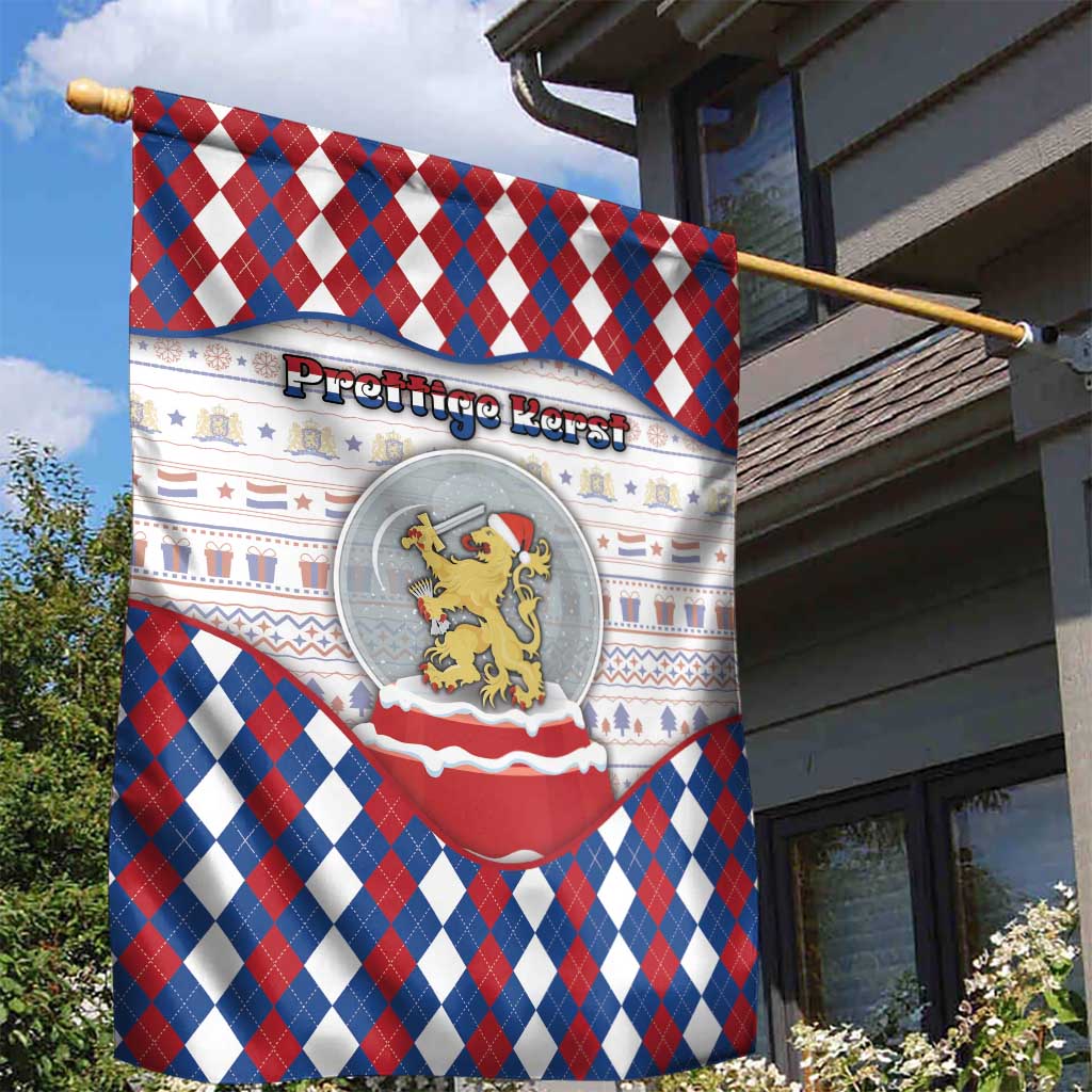 Netherlands Christmas Garden Flag Lion Symbol In Snow Globe - Wonder Print Shop