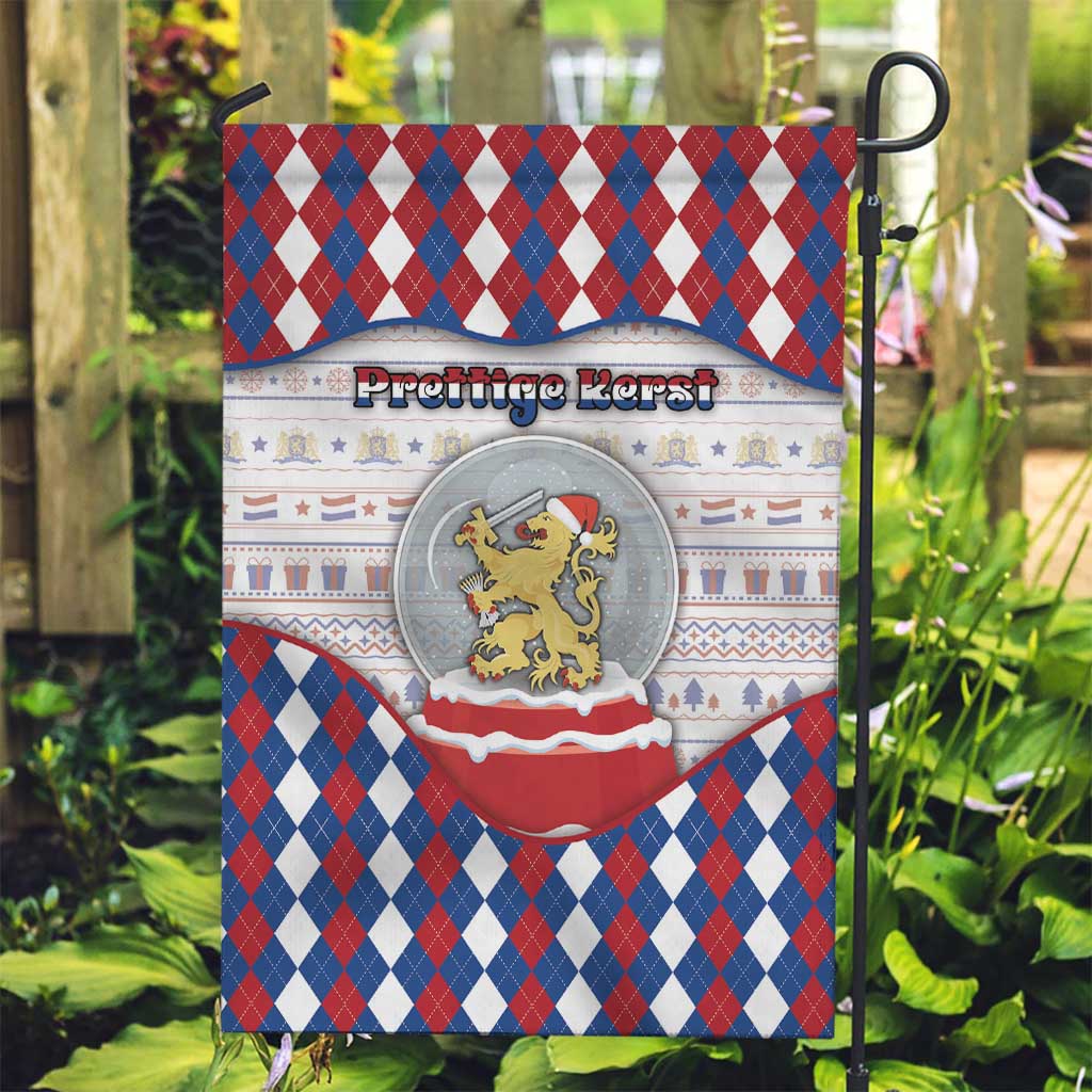 Netherlands Christmas Garden Flag Lion Symbol In Snow Globe - Wonder Print Shop