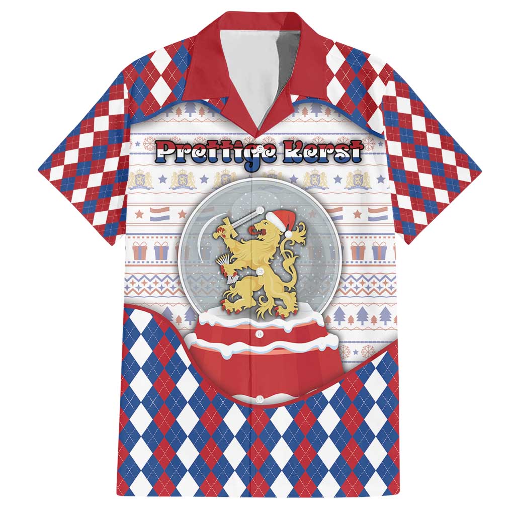 Netherlands Christmas Hawaiian Shirt Lion Symbol In Snow Globe - Wonder Print Shop