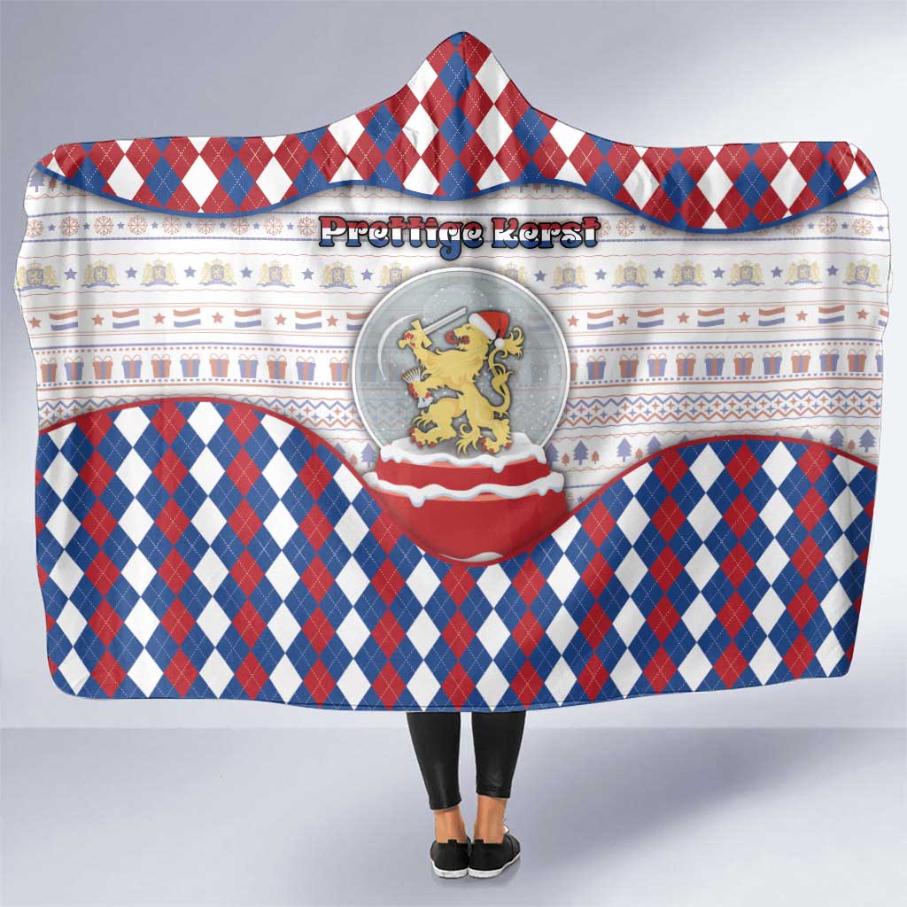 Netherlands Christmas Hooded Blanket Lion Symbol In Snow Globe - Wonder Print Shop