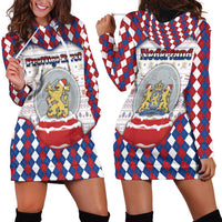 Netherlands Christmas Hoodie Dress Lion Symbol In Snow Globe - Wonder Print Shop