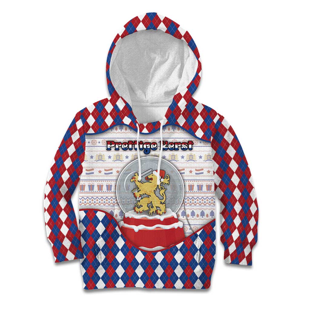 Netherlands Christmas Kid Hoodie Lion Symbol In Snow Globe - Wonder Print Shop