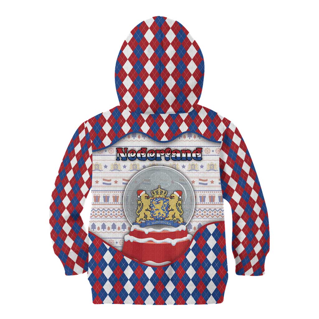 Netherlands Christmas Kid Hoodie Lion Symbol In Snow Globe - Wonder Print Shop