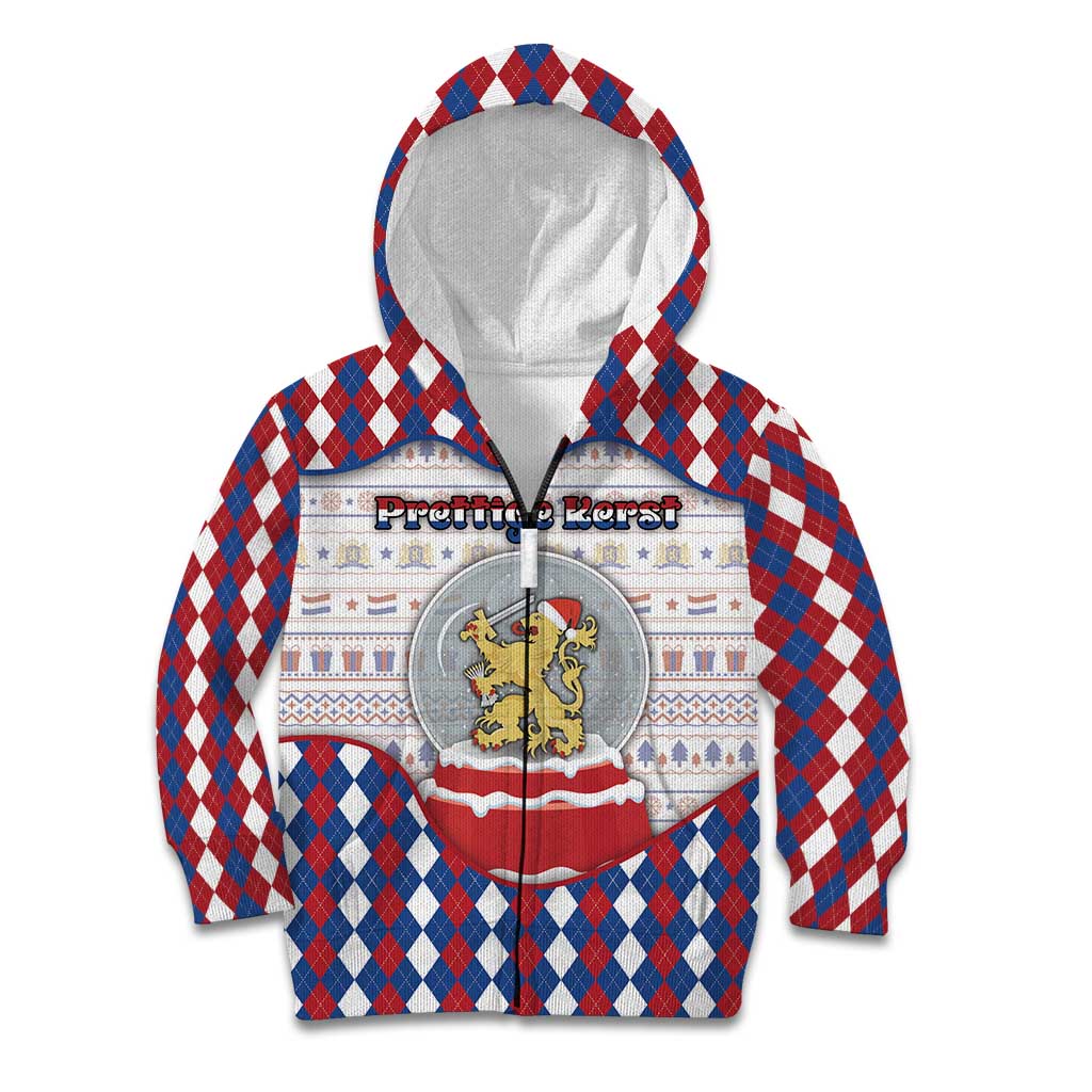 Netherlands Christmas Kid Hoodie Lion Symbol In Snow Globe - Wonder Print Shop