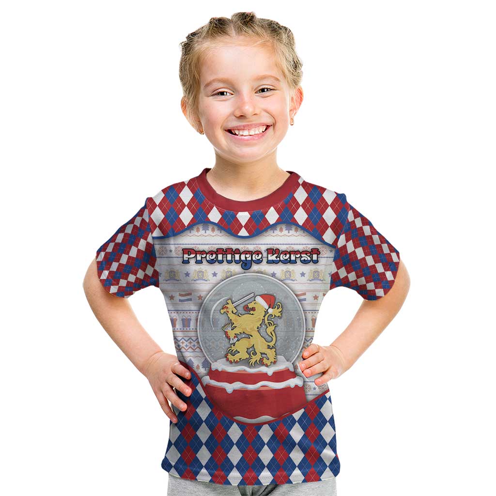 Netherlands Christmas Kid T Shirt Lion Symbol In Snow Globe - Wonder Print Shop