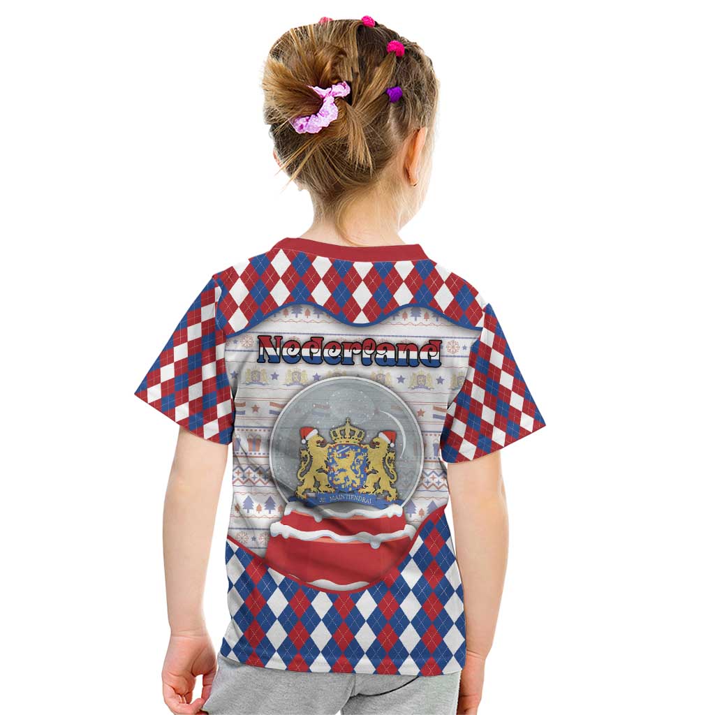 Netherlands Christmas Kid T Shirt Lion Symbol In Snow Globe - Wonder Print Shop