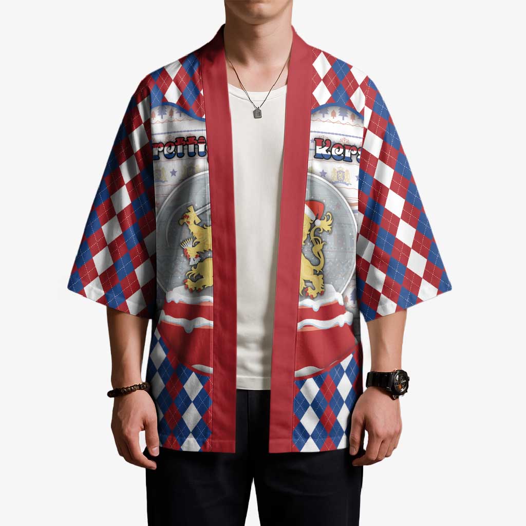 Netherlands Christmas Kimono Lion Symbol In Snow Globe - Wonder Print Shop