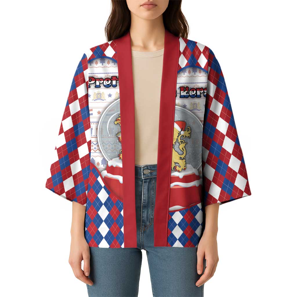 Netherlands Christmas Kimono Lion Symbol In Snow Globe - Wonder Print Shop