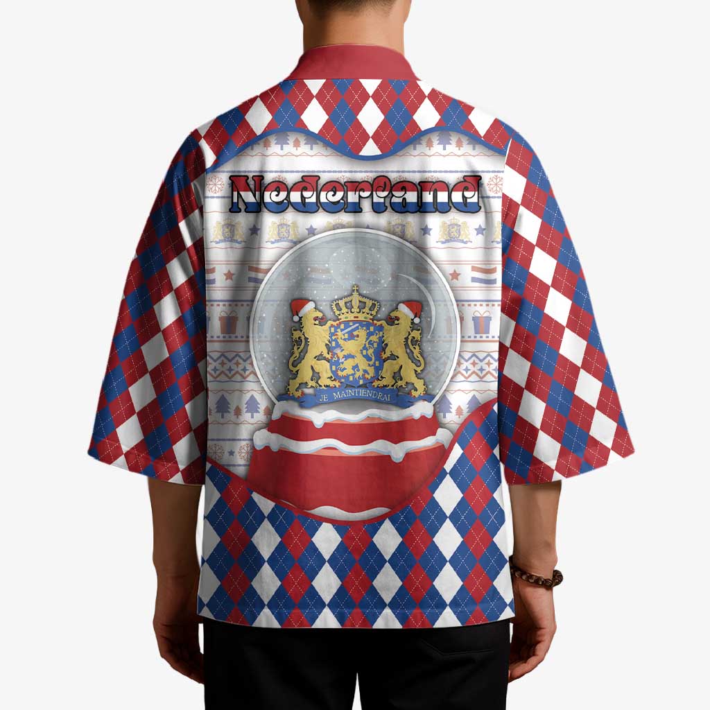 Netherlands Christmas Kimono Lion Symbol In Snow Globe - Wonder Print Shop