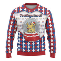 Netherlands Christmas Ugly Christmas Sweater Lion Symbol In Snow Globe - Wonder Print Shop