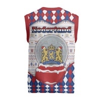 Netherlands Christmas Knitted V-Neck Vest Lion Symbol In Snow Globe - Wonder Print Shop