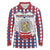 Netherlands Christmas Long Sleeve Polo Shirt Lion Symbol In Snow Globe - Wonder Print Shop
