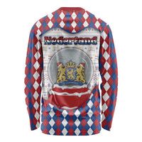 Netherlands Christmas Long Sleeve Shirt Lion Symbol In Snow Globe - Wonder Print Shop