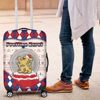 Netherlands Christmas Luggage Cover Lion Symbol In Snow Globe - Wonder Print Shop