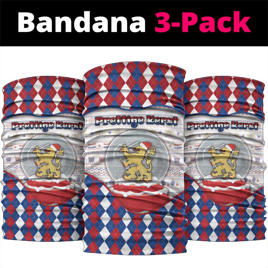 Netherlands Christmas Neck Gaiter Lion Symbol In Snow Globe - Wonder Print Shop