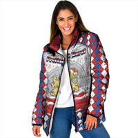 Netherlands Christmas Padded Jacket Lion Symbol In Snow Globe - Wonder Print Shop