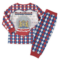 Netherlands Christmas Pajama Set Lion Symbol In Snow Globe - Wonder Print Shop