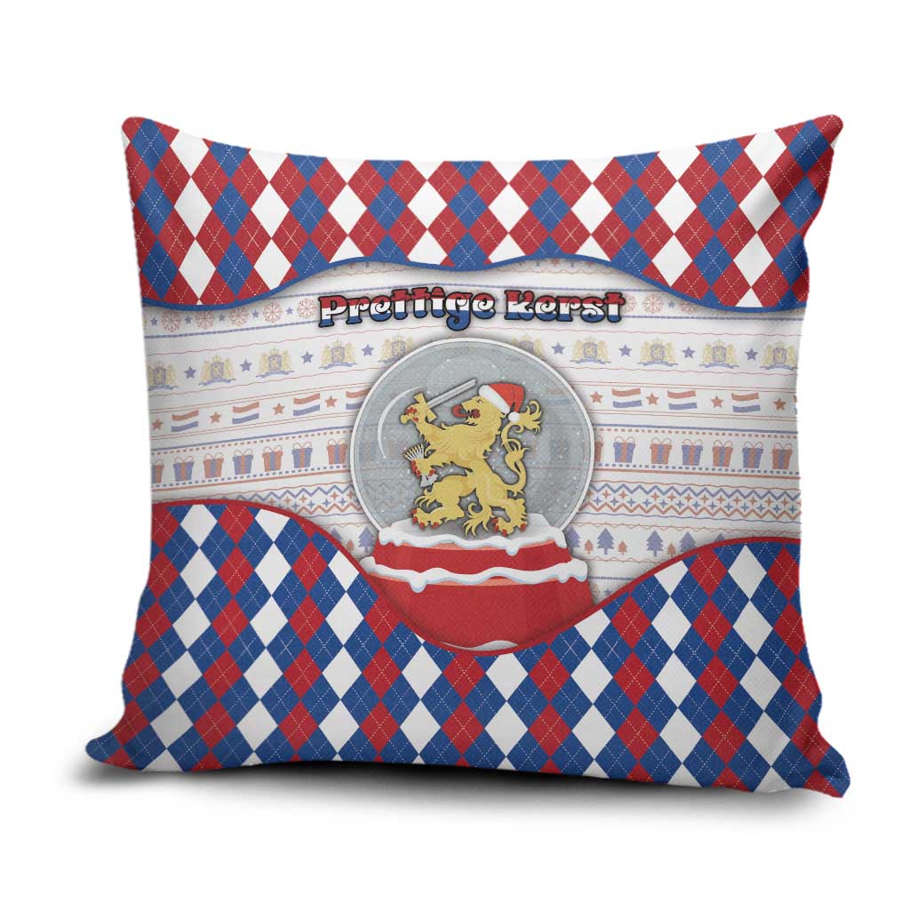 Netherlands Christmas Pillow Cover Lion Symbol In Snow Globe - Wonder Print Shop